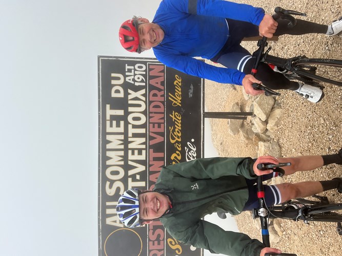 Jim en vader Jasper op de top