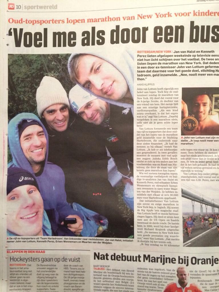 Artikel over team hartedroom in de NY marathon